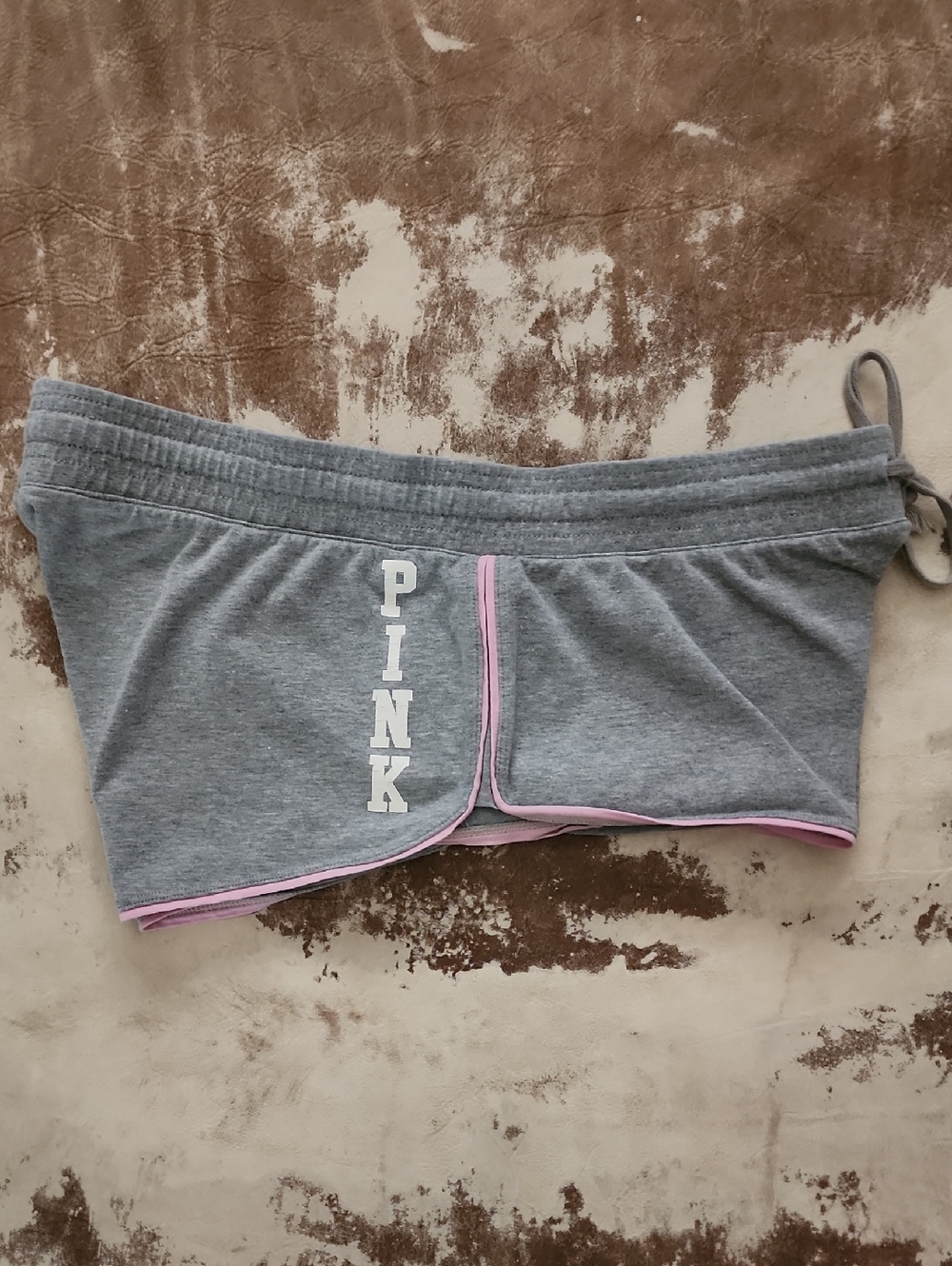 VS Pink Shorty Shorts With 86 Pink & Dog.Gray, White With Pink Trim. Small - Picture 2 of 7